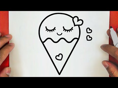 كيف ترسم ايس كريم كيوت خطوة بخطوة / رسم سهل / تعليم الرسم للمبتدئين || Cute Ice Cream Drawing