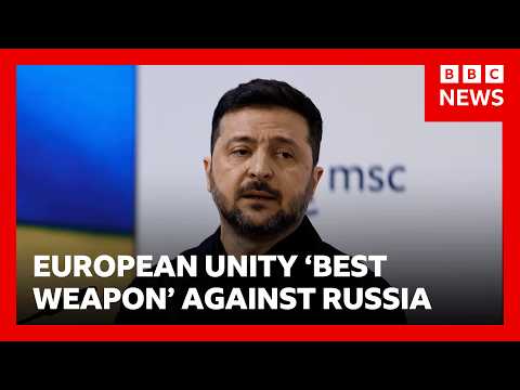YouTube video thumbnail: Zelensky: European Unity is 'Best Weapon' Against Russia