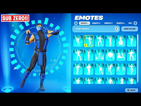 ALL FORTNITE ICON SERIES DANCES & EMOTES (SUB ZERO)