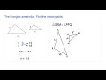 Solve for Missing Sides in Similar Triangles