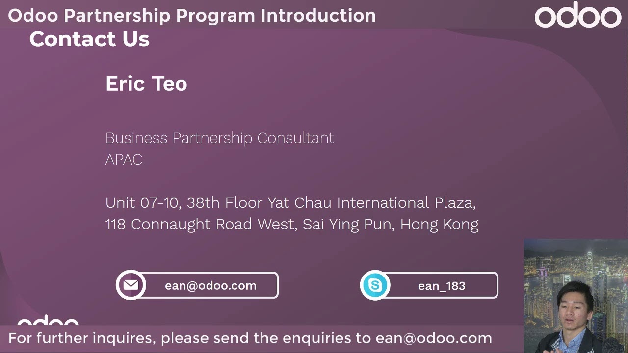 Webinar Indonesian - Odoo Partnership Program Introduction (Bahasa) | 08.05.2019

For more information, please check out our website: https://www.odoo.com/become-a-partner Schedule a meeting with Eric: ...