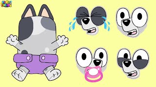 Bluey Stickers - Baby Muffin - Make a Face Baby Bluey & Baby Bingo -  DIY Activity