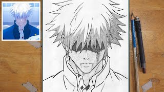 DRAWING INJURED GOJO | Step-by-Step Anime Art Tutorial (Jujutsu Kaisen)