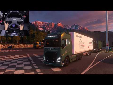 Volvo FH4 through Swiss Mountain Roads - Euro Truck Simulator 2 | Steering wheel gameplay