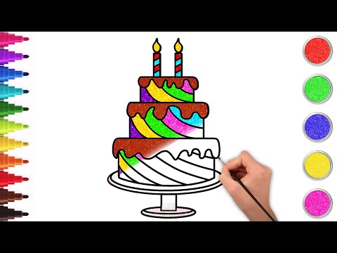 🎂How To Draw A Yummy Birthday Cake 🍰 | केक kaise banate hain | Easy Drawing For Kids|Chiki Art Hindi