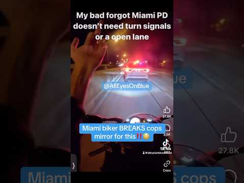 When bikers BREAK cops mirrors‼️😳 #miami #dadecounty #fyp #bikelife