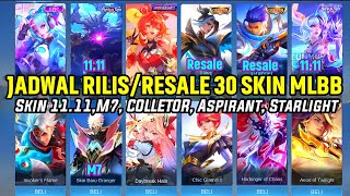 JADWAL RILIS/RESALE 30 SKIN MLBB AGUSTUS SAMPAI DESEMBER 2025! SKIN COLLLETOR, STARLIGHT, LING CC