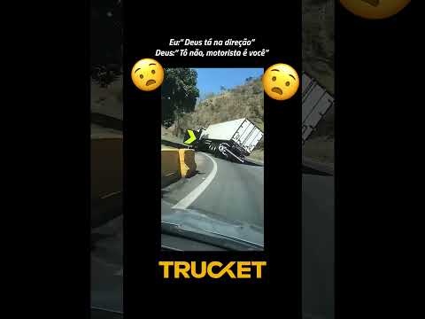 Apesar do susto, o motorista passa bem... #trucket #caminhoes #viralreels