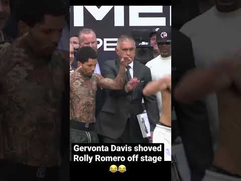 Gervonta Davis shoved Rolly Romero off stage #DavisRomero