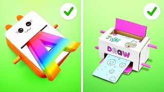 TV 4K 📦 AMAZING DIY CARDBOARD IDEAS 😍 | Family Hacks You’ll Love by 123 GO! CHALLENGE ✨