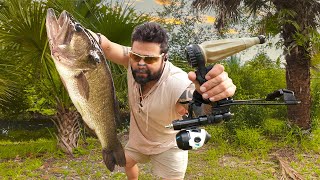Pesca, Caça e Assado do Peixe Capturado no Estilingue (Atiradeira-baladeira)