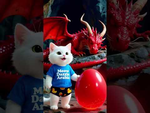القط مشموش سرق بيضة التنين يعمل فطار بالسمن البلدي!🥚🐉لكن ما توقعش اللي هيحصله😱#shorts #cat #ai#viral