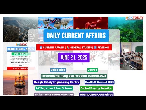 GKToday Current Affairs 🎯 21 June, 2025