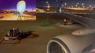 *Pushback Tug View* United Airlines Boeing 737-824W Pushback, Taxi, Dawn Takeoff from Tucson, AZ