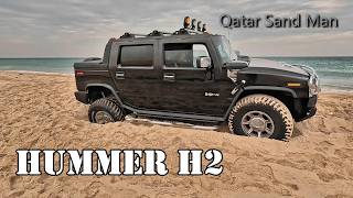 Winch recovery of a Hummer H2 at Sealine beach  مغرس في سيلين