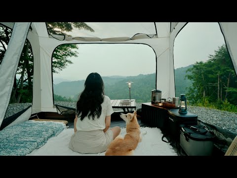 깊은 산 속에서 나홀로 캠핑 / 참 신기한 30만원대 여름 텐트 / 간편한 덮밥 요리 /캠핑 브이로그