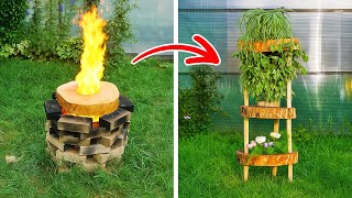 From Massive Tree trunk to Unexpected thing. Backyard crafts