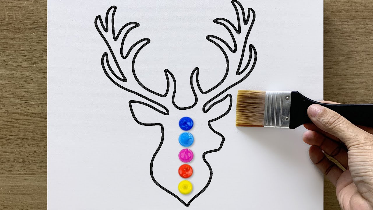 Acrylic - Deer Silhouette Art Painting