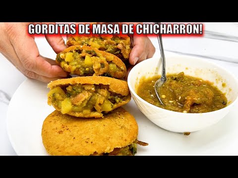 GORDITAS DE MASA DE CHICHARRON CON UN GUISADO DE RECHUPETE!