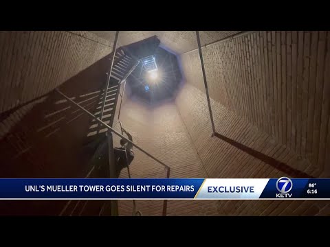 YouTube video thumbnail: University of Nebraska-Lincoln's Iconic Bell Tower Goes Silent for Repairs