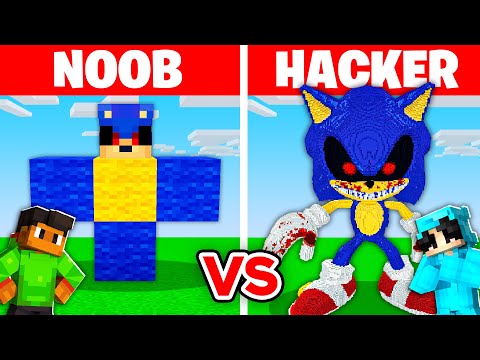 NOOB vs HACKER: I Cheated In a SONIC.EXE Build Challenge!