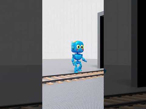 đ Robot vs Train đ | Funny Robot Railway Crossing Story | Kids Short