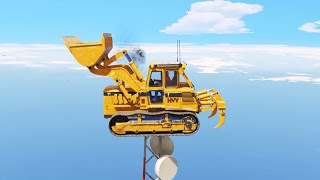 SPIDERMAN CRAZY BULLDOZER JUMPS/FALLS GTA 5 (Euphoria Physics/Ragdolls)