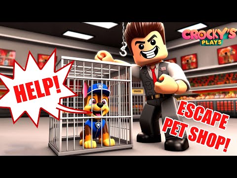 Paw Patrol Chase Escape The Evil Pet Shop - Crocky Plays Roblox