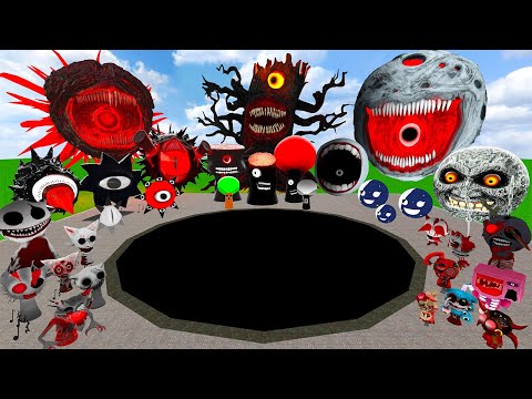 🕳️ BIG PIT MR SUN vs MOON ALL SPRUNKI FAMILY EVOLUTION SPARTAN KICKING in Garry's Mod