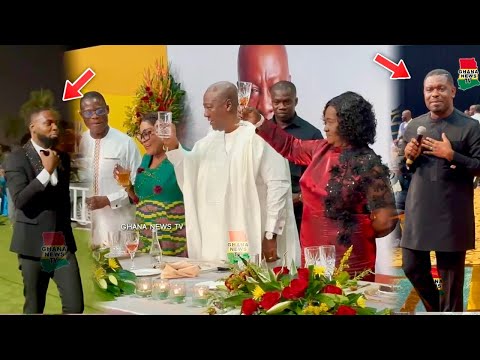 Watch How Prez John Mahama & Wife, Veep, Rev Obofour storm victory Dinner, Nacee Steals the show.