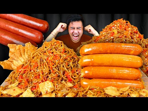MUKBANG MIE GACOAN LEVEL 8 TERPEDAS CABE MELIMPAH + SOSIS BAKAR KEJU VIRAL