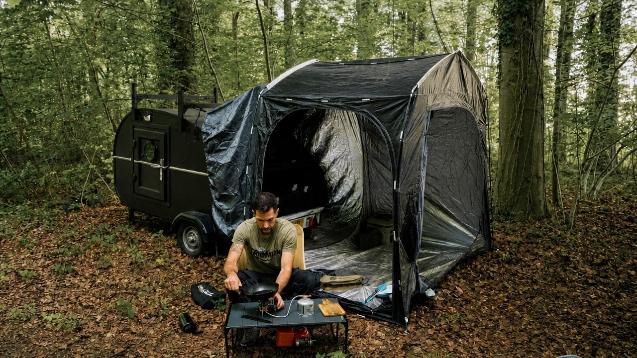 Tactical Teardrop: Stealth Camper with Tent (MODIFIED)