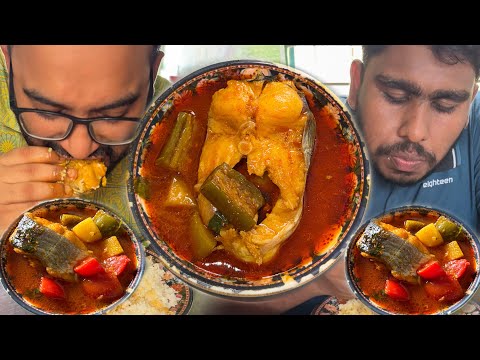 Eating Lunch(Rice & Fish Curry) With Friends at Austogram Bazar