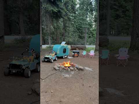 Who wants to go camping with us next time?!? #kidscamper #powerwheelcamper #diy