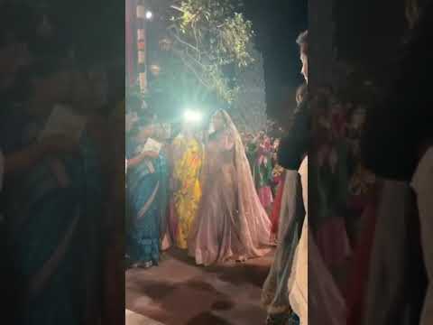 Bride-to-be Radhika Merchant walks down the aisle as Anant Ambani waits for her at pre-wedding bash