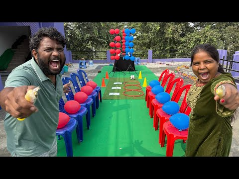 Amazing Chair Pop Balloon and Football Throw Pop Balloon Race