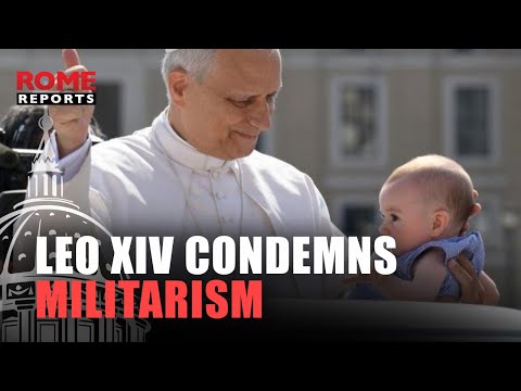 YouTube video thumbnail: Pope Leo XIV: “We Must Reject the Temptation of Powerful and Sophisticated Weaponry”