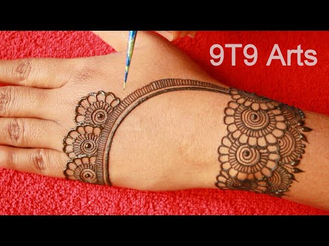 Simple Mehndi Design for Back Hand & Fingers by 9T9 Arts||Most Stylish & Easy Henna Full Hand Mehndi
