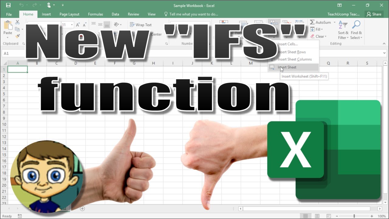 Using the new ifs function in excel