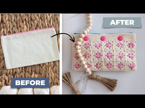 Never Sew a Bag Liner Again! (Use a Canvas Bag + Granny Squares!)