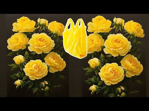 DIY Tutorial Cara membuat Bunga Hias dari Plastik Kresek | How to make Flower from Plastic Bag