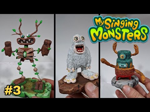 Figuras de My Singing Monsters Caja tambaleante, Mamuto, Zigurabu /Plastilina Foami tutorial How To