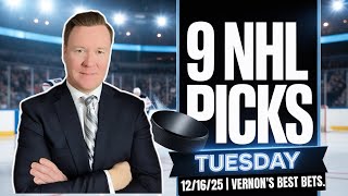 Tuesday 9 NHL Betting Picks l 12/16/25 l Vernon’s Best NHL Bets, Expert Picks and Predictions