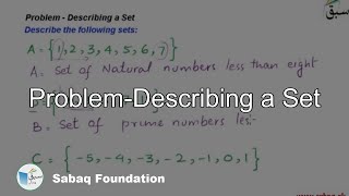 Problem-Describing a Set