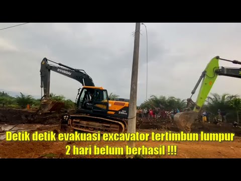 detik detik evakuasi excavator dari lumpur 2 hari belum berhasi di Sulawesi
