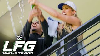Maxxine Dupri celebrates with her fiancé Anthony Luke: WWE LFG