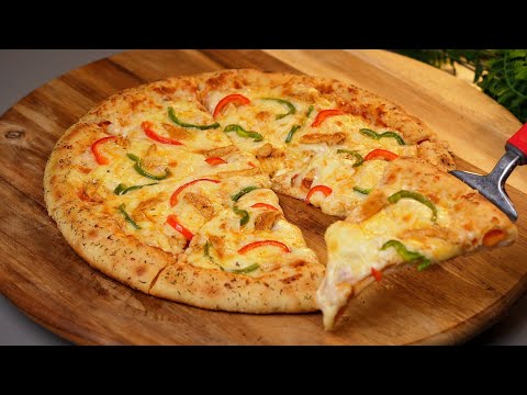 ألذ انواع البيتزا بالدجاج بطريقتين 🍕 مع أسهل عجينة بيتزا احترافية