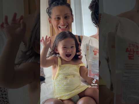 Wait for the moment when she realized she was on camera ❤️🥰😂#blasianbaby #mixedbabies #ambw