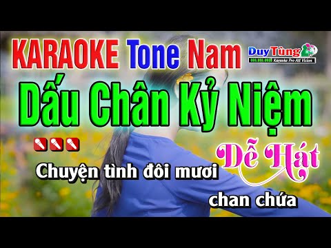 Karaoke || Dấu Chân Kỷ Niệm – Tone Nam || Nhạc Sống Duy Tùng