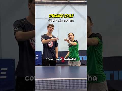 Jogando TÊNIS DE MESA com uma bolinha QUADRADA 🤯 #shorts